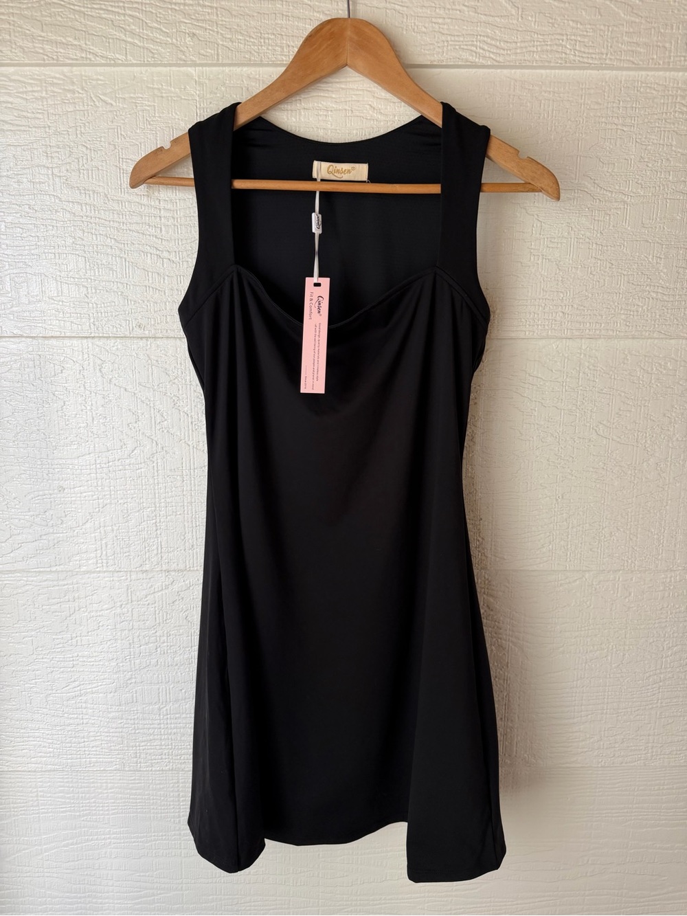 Qinsen Black Athletic Dress Built In Shorts Activewear